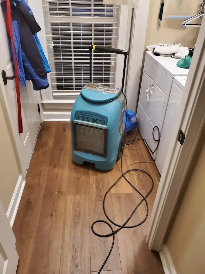 Commercial dehumidifier deployed for Flood Damage Cleanup in Chevy Chase